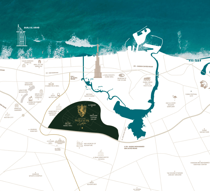 Location Vincitore Wellness Estate, Majan Dubai